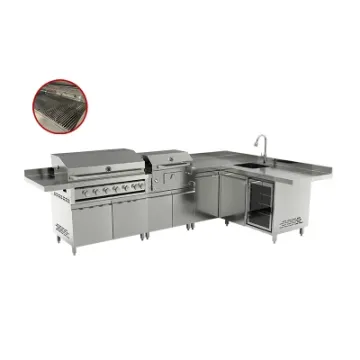 Outdoor Kitchen Equipment Chicken Beef Barbecue Gas Grill Cabinet