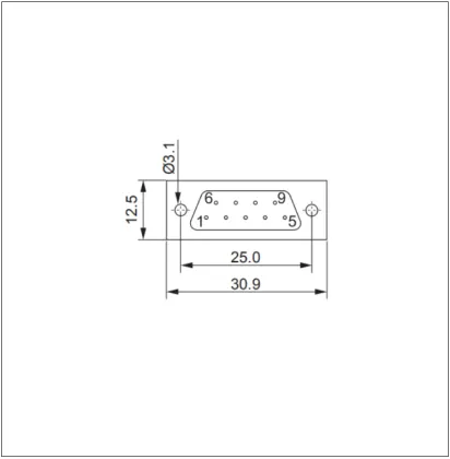 D-SUB 9 pin female connector
