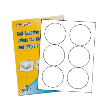 Customizable White Adhesive Round Labels for Laser/Inkjet Printers - Industrial Barcode Stickers