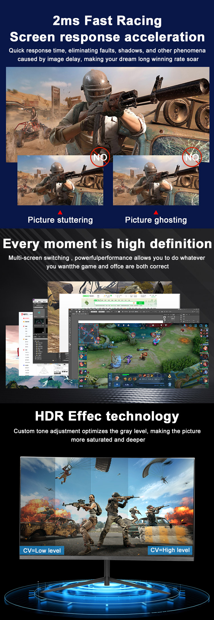 Chigo 27 Inch 1080p Gaming Monitor 144hz Led Display, High Quality ...