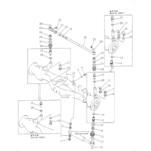 Grader GS360-2 Front Axle Start 235-27-11750