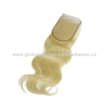 Color 613 Free Style Blond Hair Closure, Middle Parting, 3-parting Available, OEM Accepted