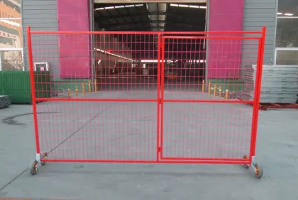 Red Canada Temporary Fence with Small Gate