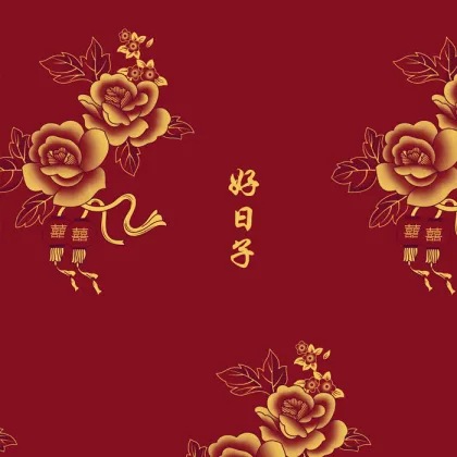 Golden Powder Print Polyester Fabric