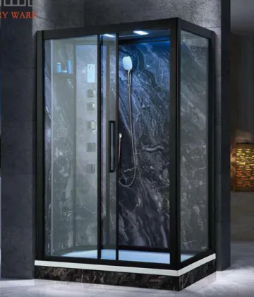 Black Corner Shower Enclosure Luxurious Hydromassage Shower Cabins
