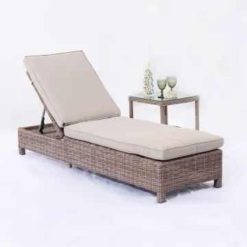 Rattan Sunbed Swimming Pool Set with Outdoor Tables and Lounger