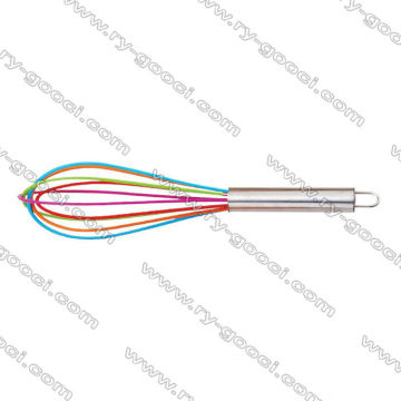 heat resistant sicone whisk stirrers mixing utensils steel handles new