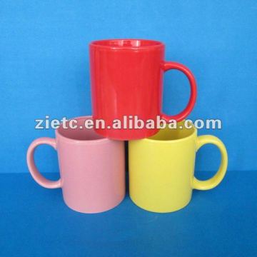 wholesale solid color glazed porcelain mug for promotion with customized design