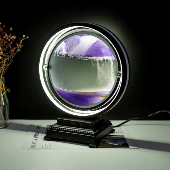 360 Degree Rotation 3D Sand Art LED Lamp - Dynamic Quicksand Painting Light