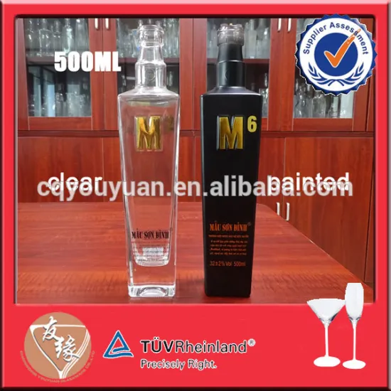 Super clear custom 5cl empty glass bottle for liquor vodka