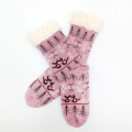 Ladies circular machine cozy socks inside