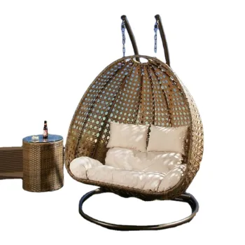 Rattan Swing Chair for Two Adults - Outdoor and Indoor Leisure Furniture