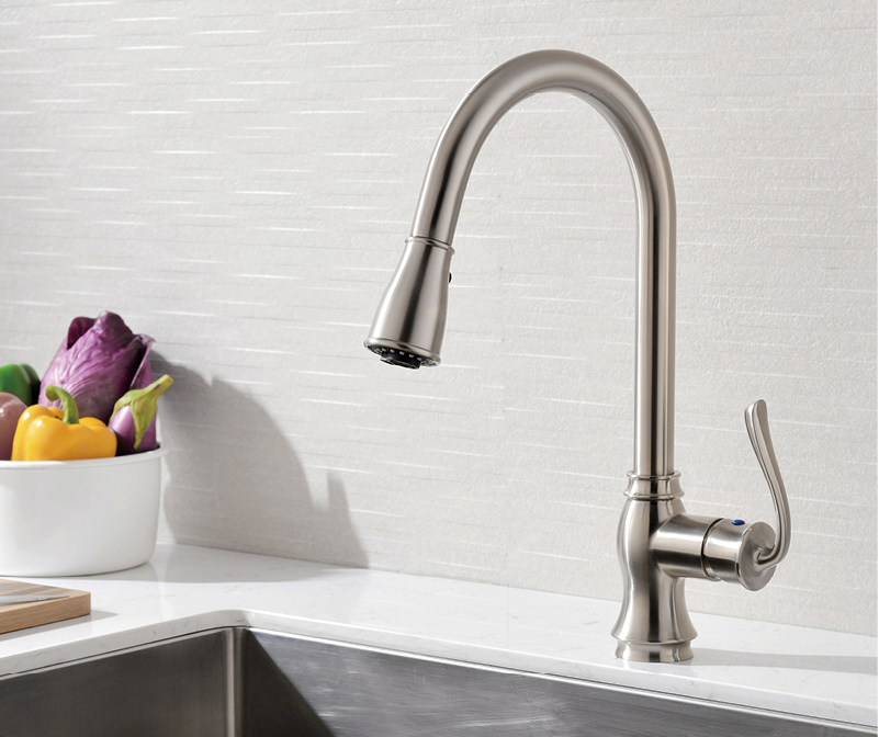 Stainless Steel Kitchen Faucet with Pull Down Sprayer