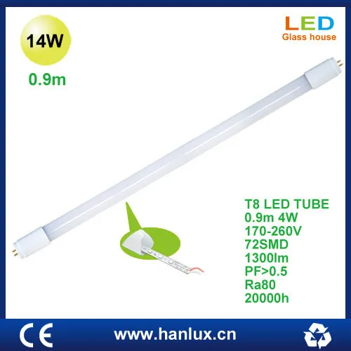 T8 0.9m 14W Glass LED tube