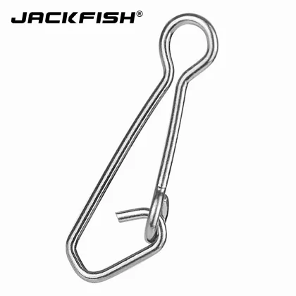 JACKFISH Fishing Connector 50pcs/lot Stainless Steel Fishing swivels Snaps Fishing Hook Sea Ocean Swivel Rolling Snap