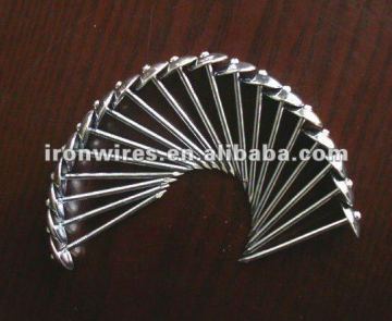 Galvanized flat head roofing nails