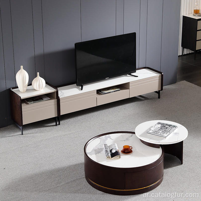 أثاث غرف المعيشة الحديثة خشبية حامل التلفزيون طاولة القهوة طاولة جانبية من أجل بساطتها