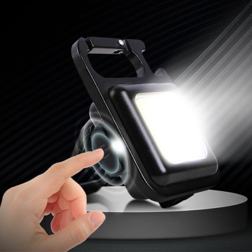 Portable Multi-Function Folding Bracket Bottle Opener with Magnet Base and Rechargeable Keychain Flashlight