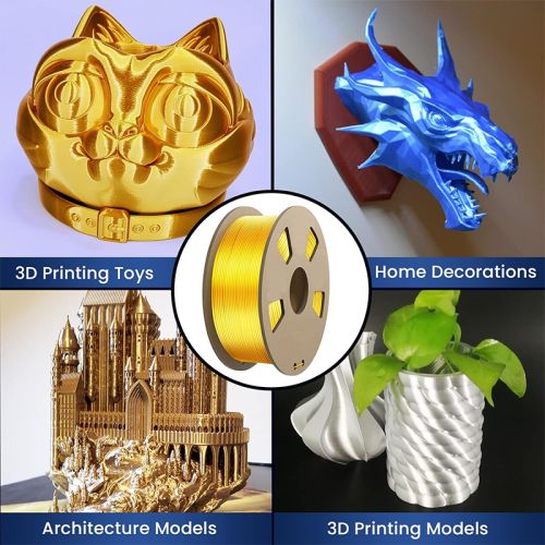 Silk PLA Filament 1.75mm-Shiny Metallic Finish