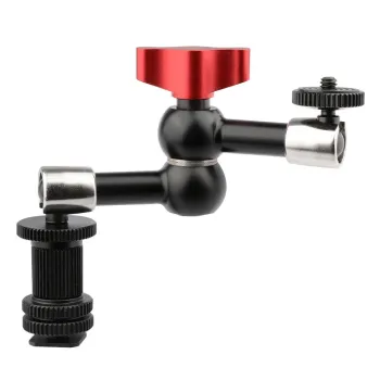 7\" Articulating Magic Arm with 1/4\" Hot Shoe for Camera, LED Light, and LCD Monitor Mounting