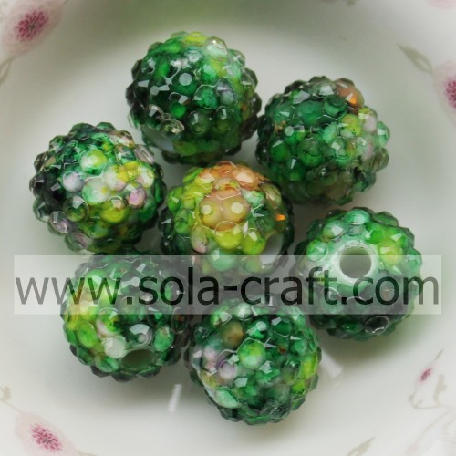 Brilliant Artificial Yellow Ceramic Acrylic Resin Rhinestone Beads