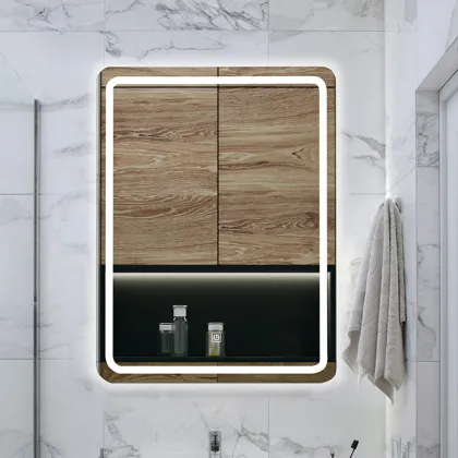 Bathroom Mirror with LED Light and Bluetooth - Custom Rectangular Blanco Espejo de Bano