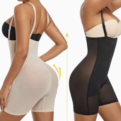 Large Size Postpartum Shaping Underwear: High-Waist Belly Pants with Suspenders for Seamless Abdomen Support