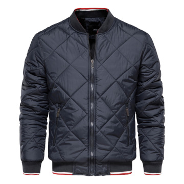 Cotton Jacket Thickened Stand Collar Winter Mens Solid Color