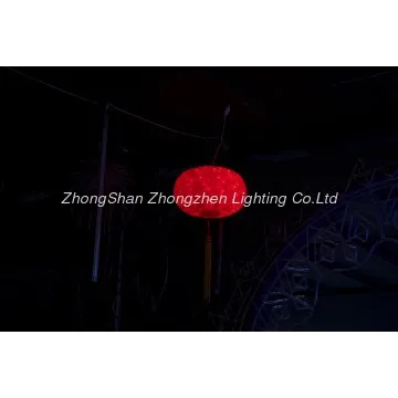 The red  lantern crystal sculpture motif for festival night