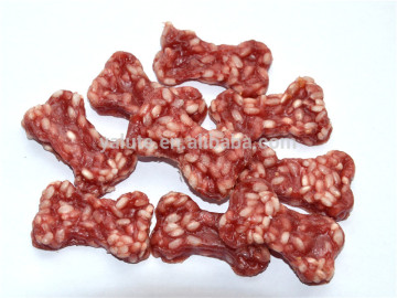 Bone shape of duck and rice private label dog snacks