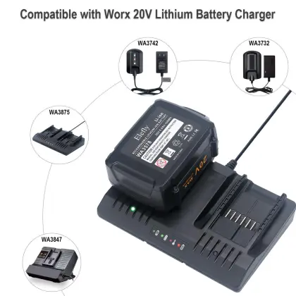 20V 5.0Ah Replacement Battery for Worx WA3578 WA3520 Compatible with 20-Volt Cordless Power Tools
