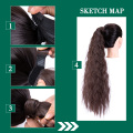 Clip sintético de doble dibujo resistente al calor largo y largo en las clavijas con 4 piezas/set 11 clips clip de extensión de cabello sintético en