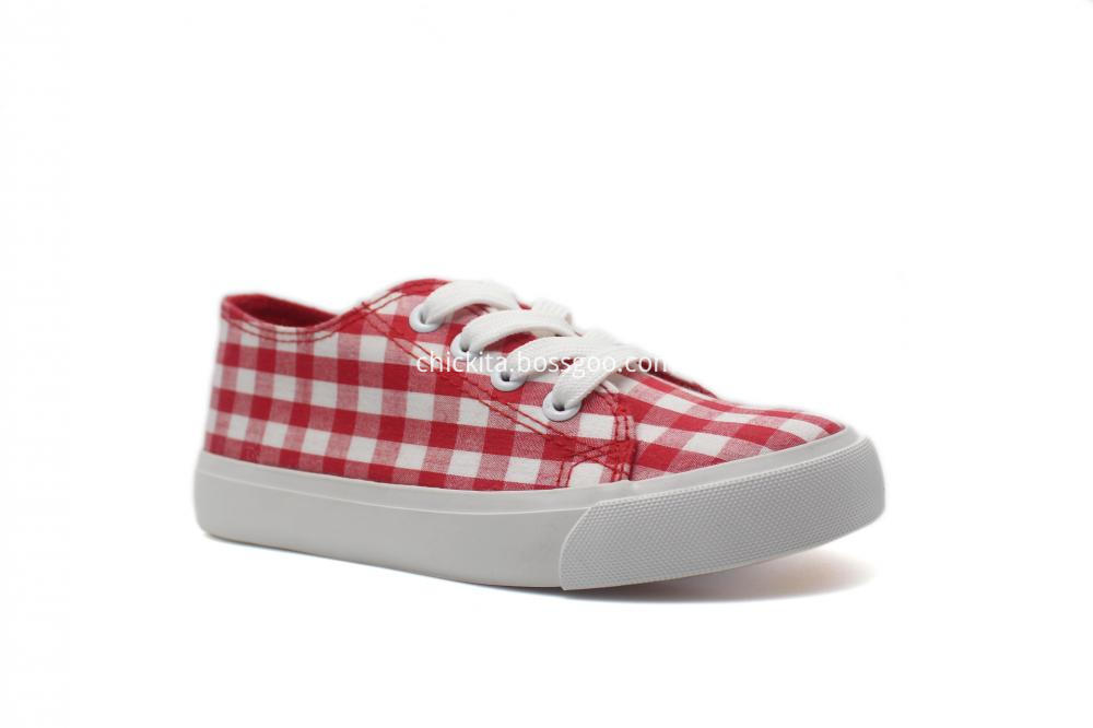 Plaid Slip-on Sneaker On White Sole Shoes