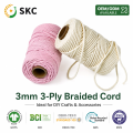 OEM ODM Natural Suave Reciclado Algodão Cru Misturado Poliéster Fio Melange Eco-Amigável Resistente à Abrasão Alta Tenacidade 3mm OE 45m