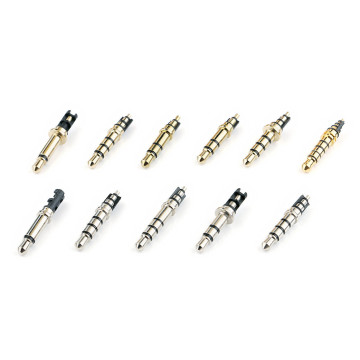 2.5/3,5 mm oortelefoonpenplug - drie of vier poles stereo dual channel goud vergulde schijf
