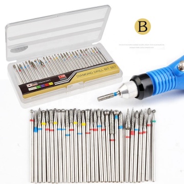 High-Quality 30PCS Tungsten Carbide Nail Drill Bit Set with Case