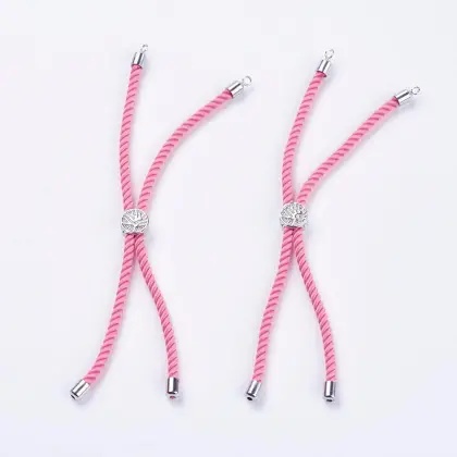 Brass Findings and Platinum Plated Nylon Cord Bracelet Components for Crafting