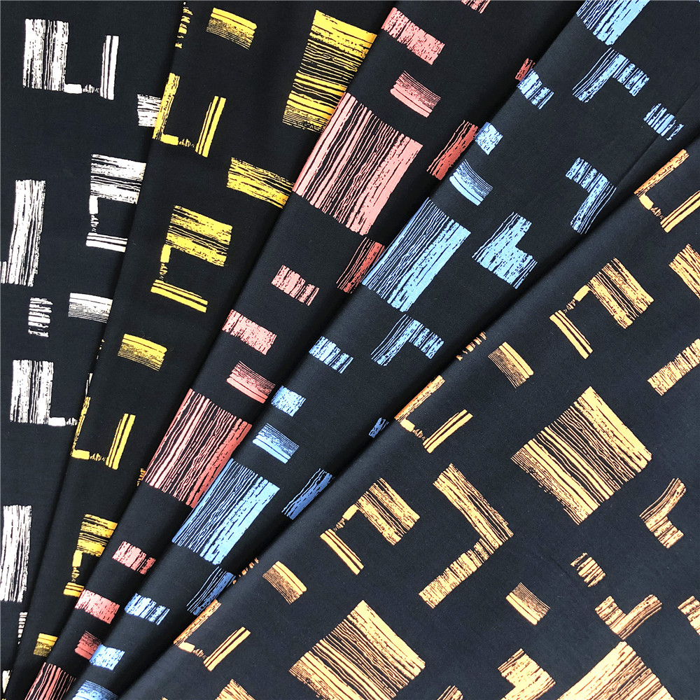 Rayon Printed With Black Background