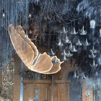 Lumind Custom Wedding Layout: Luminous Butterfly Wings Ceiling Chandelier Lights