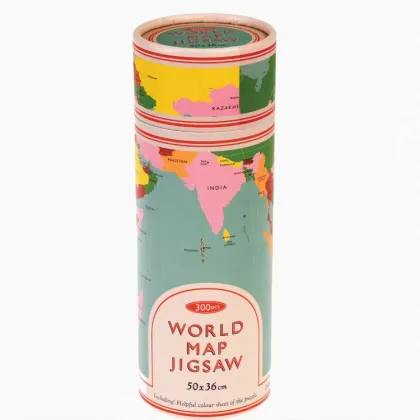 Custom World Map Puzzle Round Tube Packaging