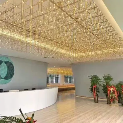 Moroccan Modern Electric Sparkle LED Crystal Chandelier Ceiling Light
