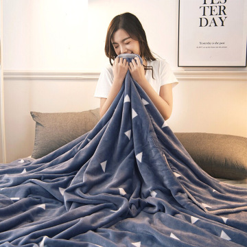 plain polyester thick coral fleece blanket for sofa