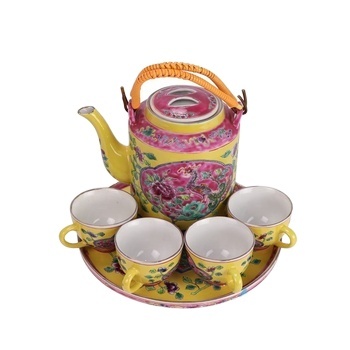 RZFA35 52 53 -B Jingdezhen Porcelain Pastel Phoenix Pattern Tea Set - Home Decor Gift