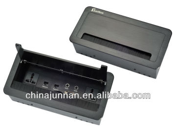 Advanced tabletop plug socket with brush
