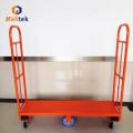 6 Wheels Warehouse Metal Plate U Boat Trolley Cart