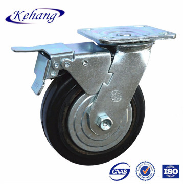 rubber wheels 6 inch,industrial threaded stem rubber castor,cast iron wheels