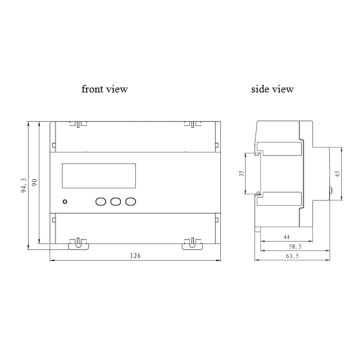 Power Distribution Monitor Din Rail Mounted Kwh Meter