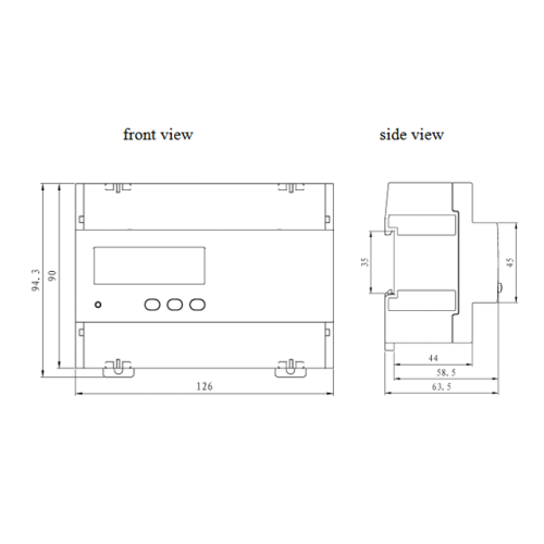 Power Distribution Monitor Din Rail Mounted Kwh Meter