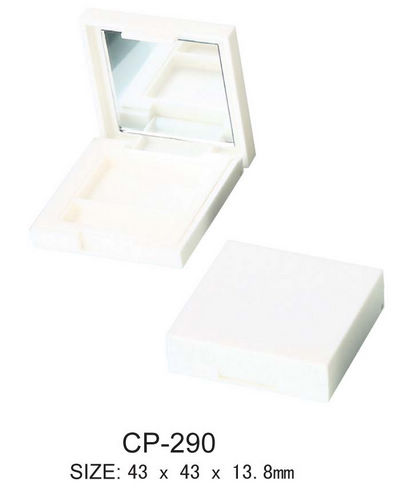 Case compact/eyeshadow Kosmetik persegi plastik dengan cermin