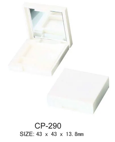 Plastic Square Cosmetic Compact/Eyeshadow Case With Mirror